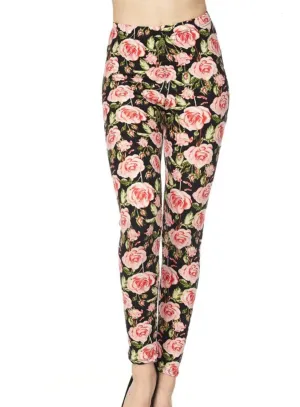 Blooming Blush Roses Leggings