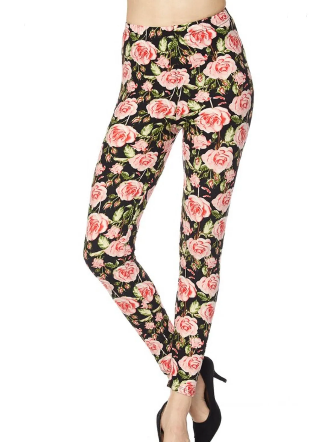 Blooming Blush Roses Leggings