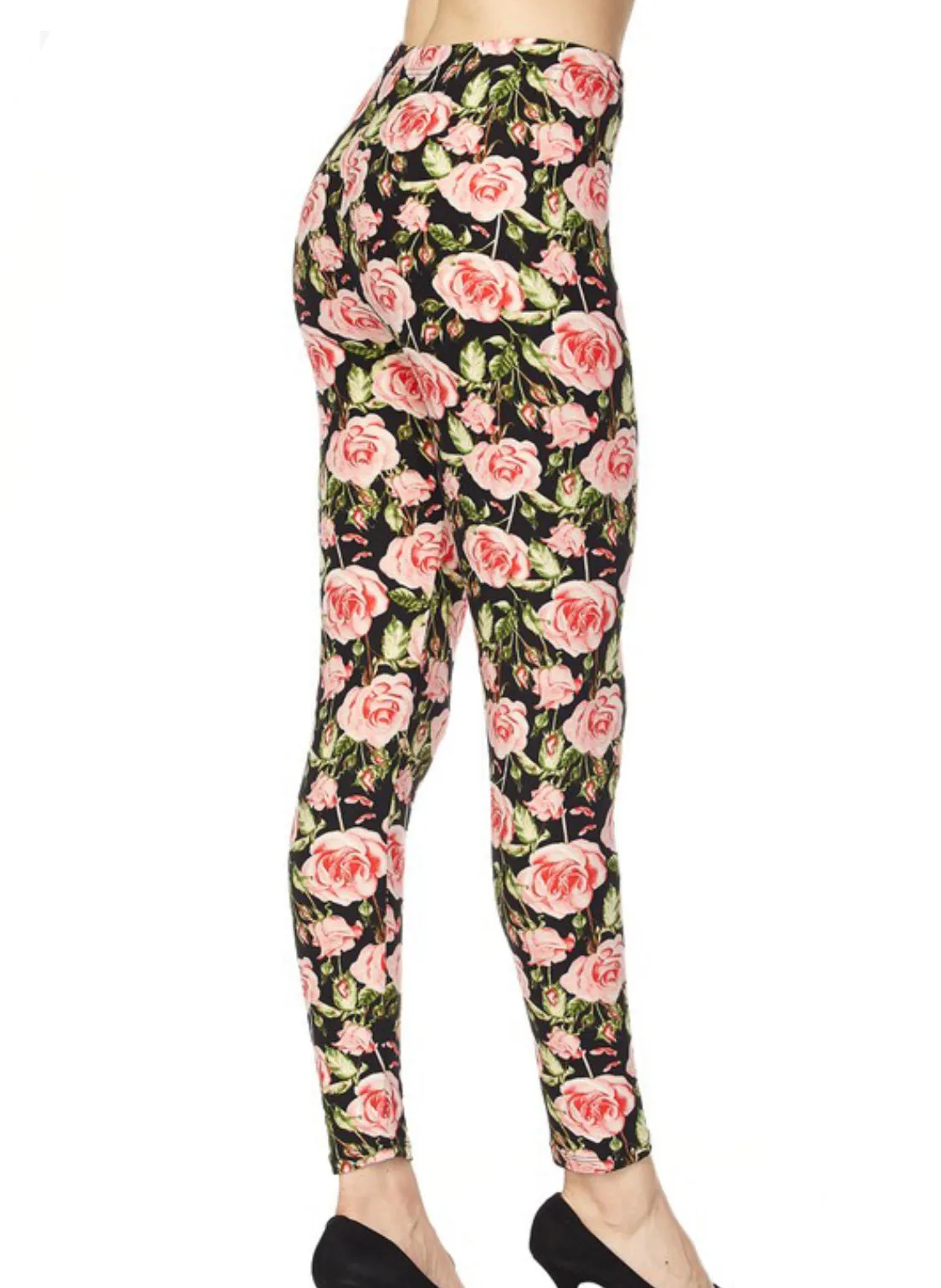 Blooming Blush Roses Leggings