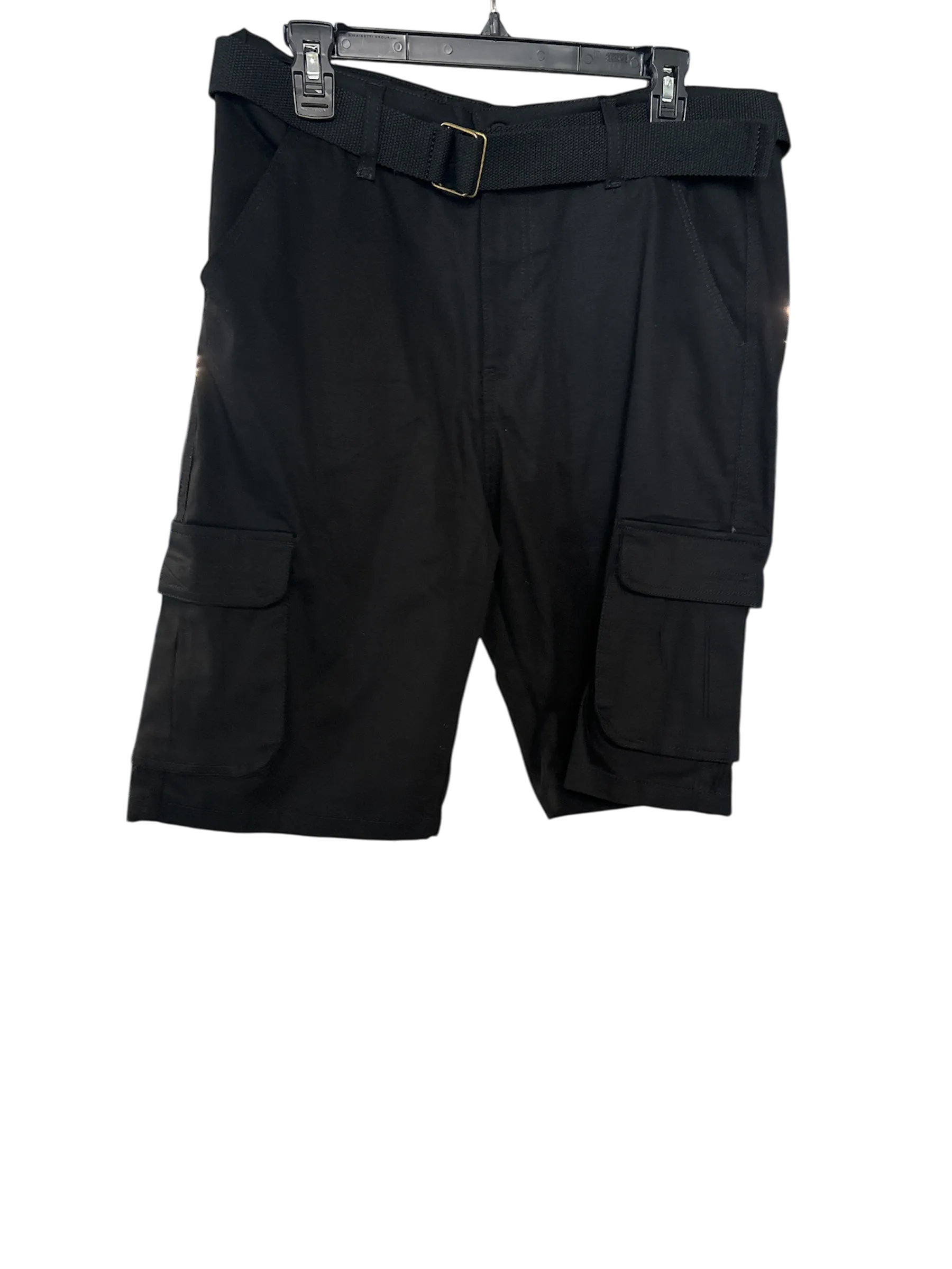 Blu rock Mens Regular fit Cargo Shorts 34 Black Solid