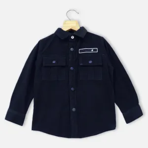 Blue & Green Full Sleeves Corduroy Shirt