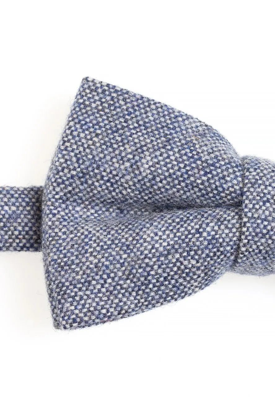 Blue Tweed Bow Tie