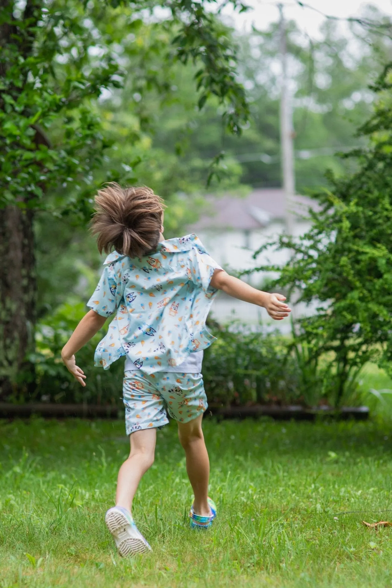 Bluey Hawaiian Button Down Shirt and Shorts