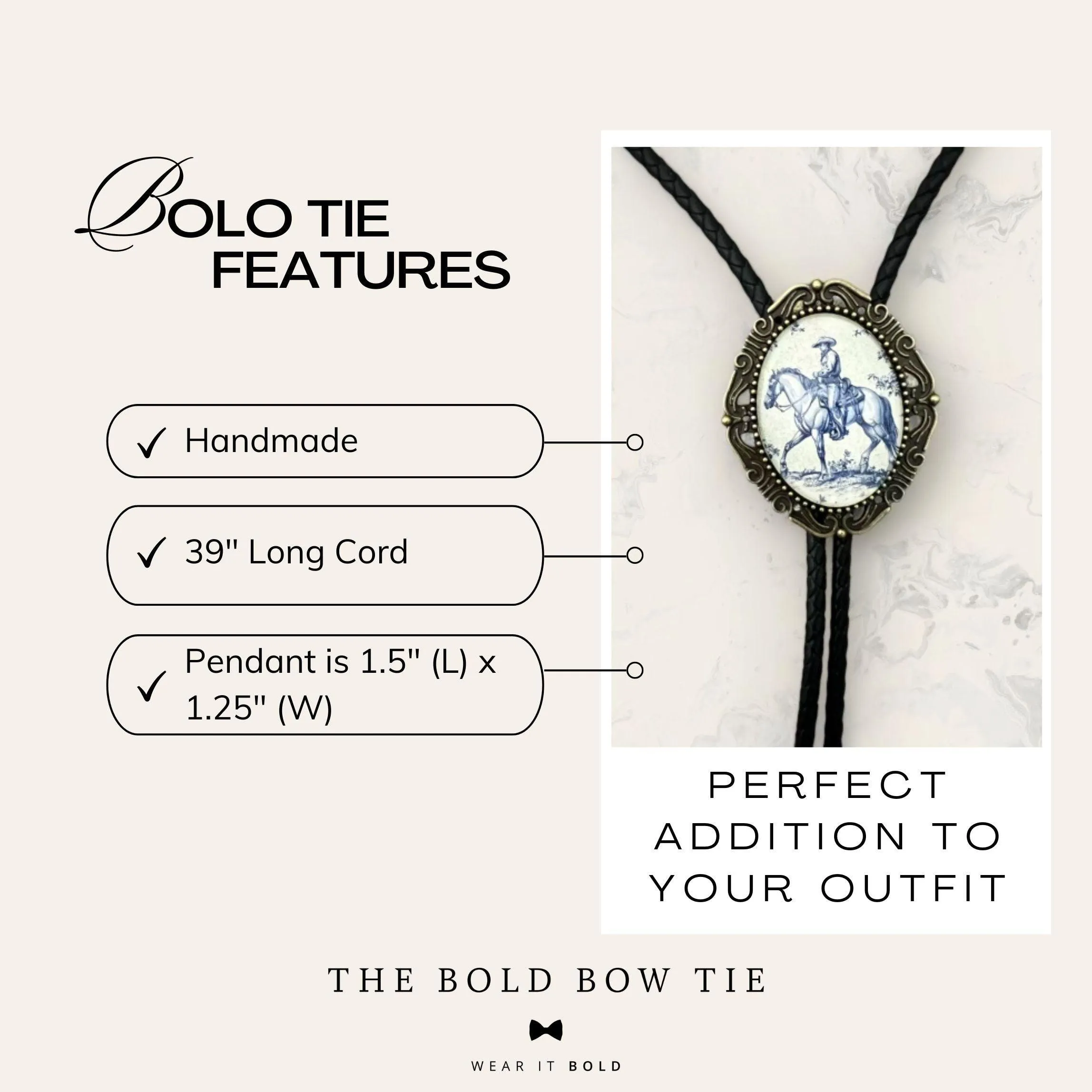 Bolo Tie with Armadillo Country Western Cowboy- Orange
