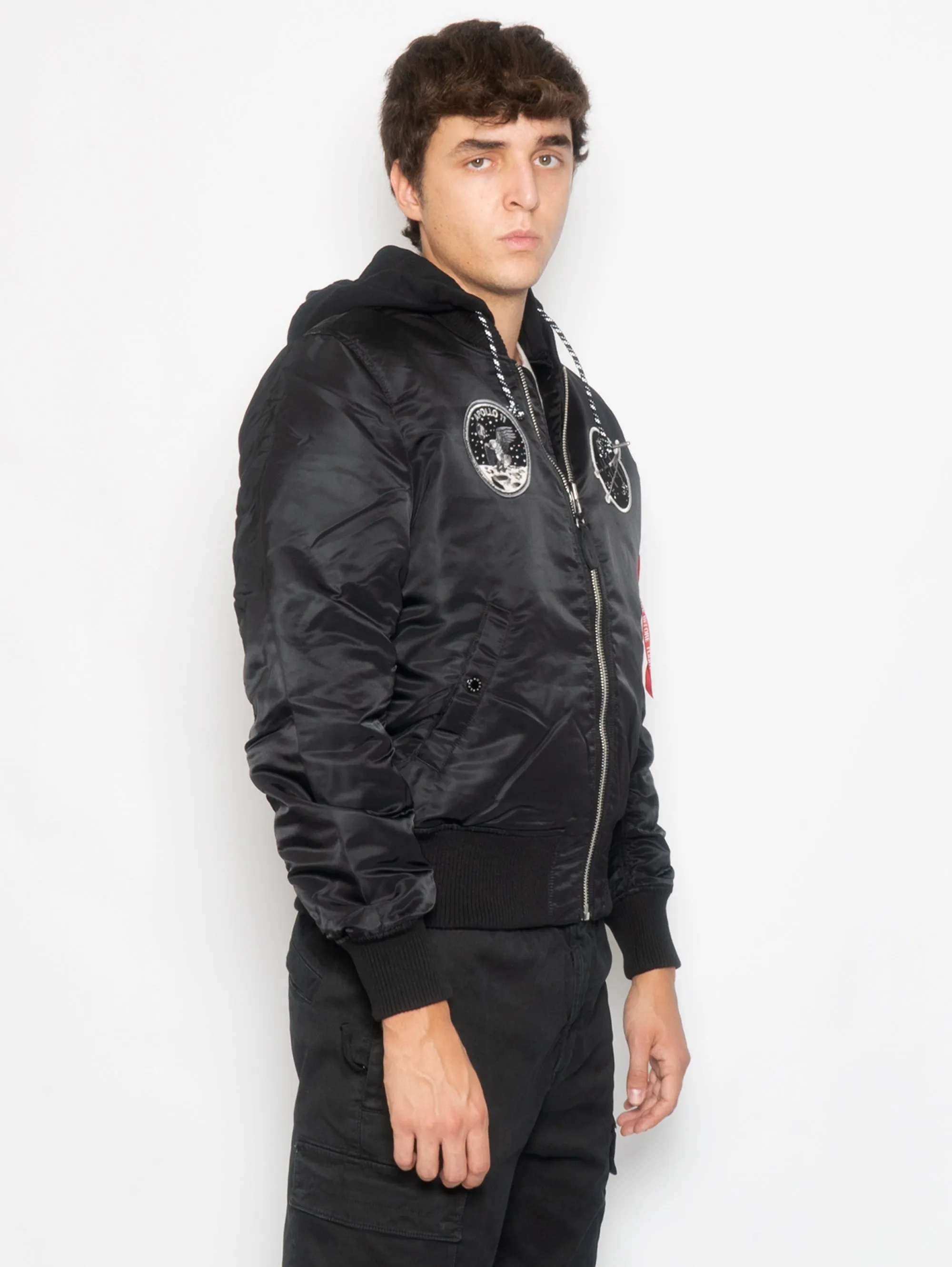 Bomber da Aviatore con Cappuccio MA-1 VF Hood Dark Side Nero