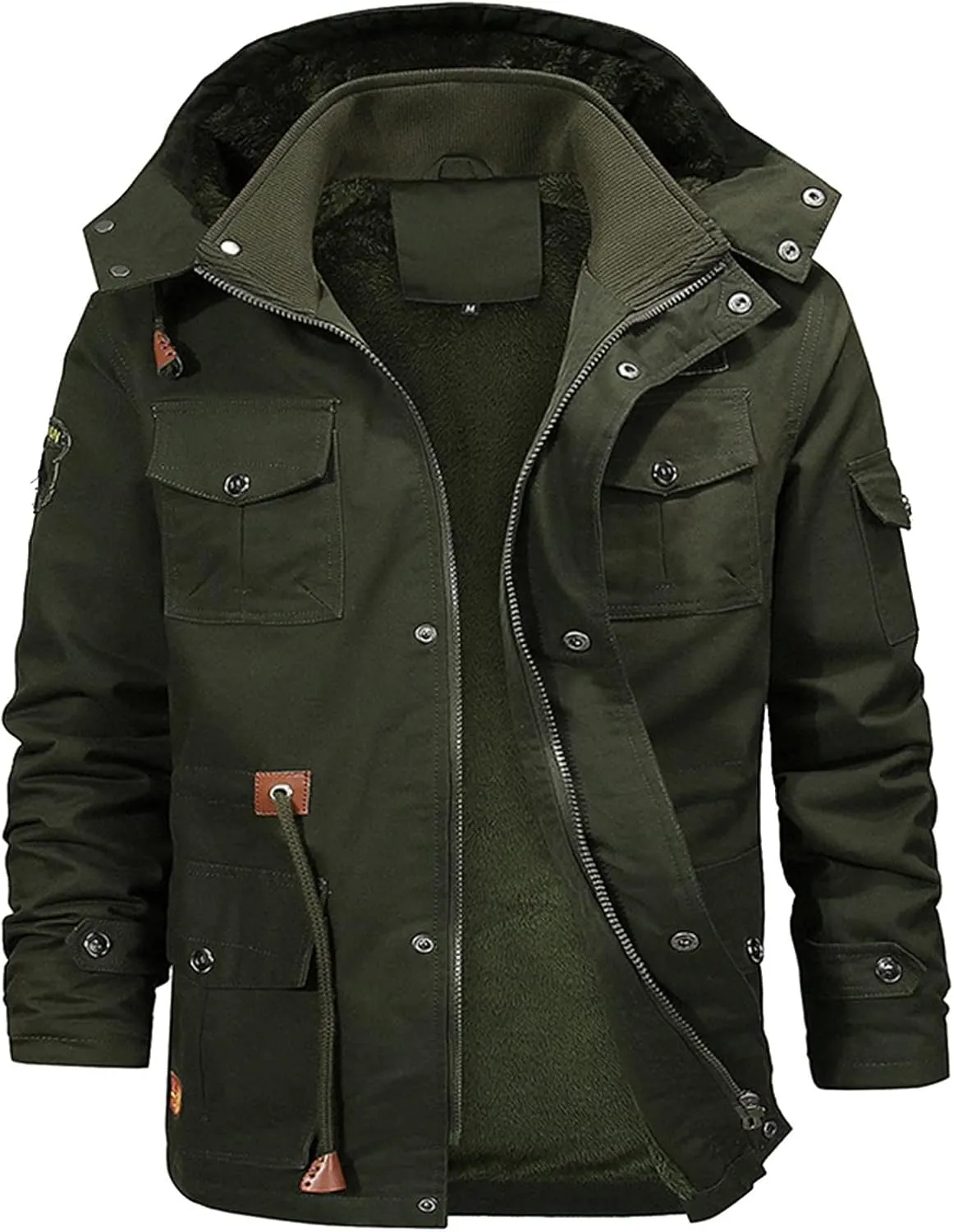 Bomber Jacket for Men Lightweight Cargo Jacket Coat Button Up Winter Outerwear Fashion Casual Stand Collar Coats