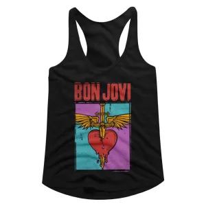 Bon Jovi Heart And Dagger Women's Racerback