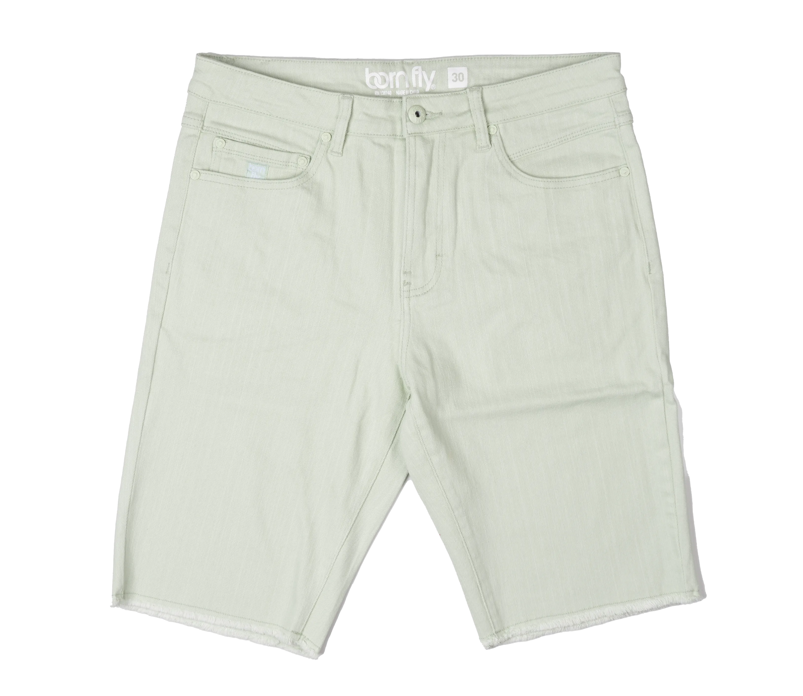 BORN FLY DENIM SHORTS SAGE - 2305D4734