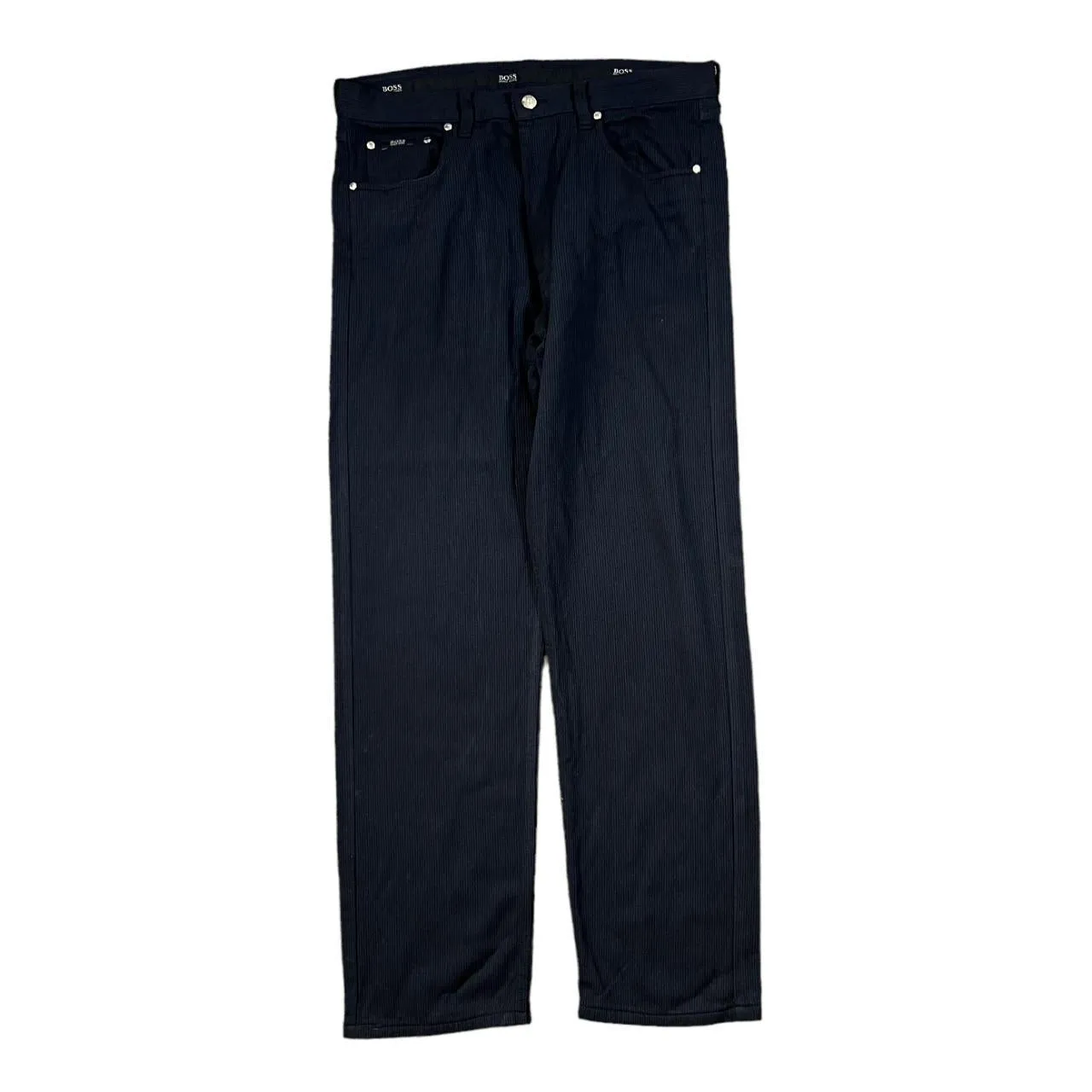 BOSS HUGO BOSS "Alabama" Classic Black Corduroy Cord Trousers Bottoms