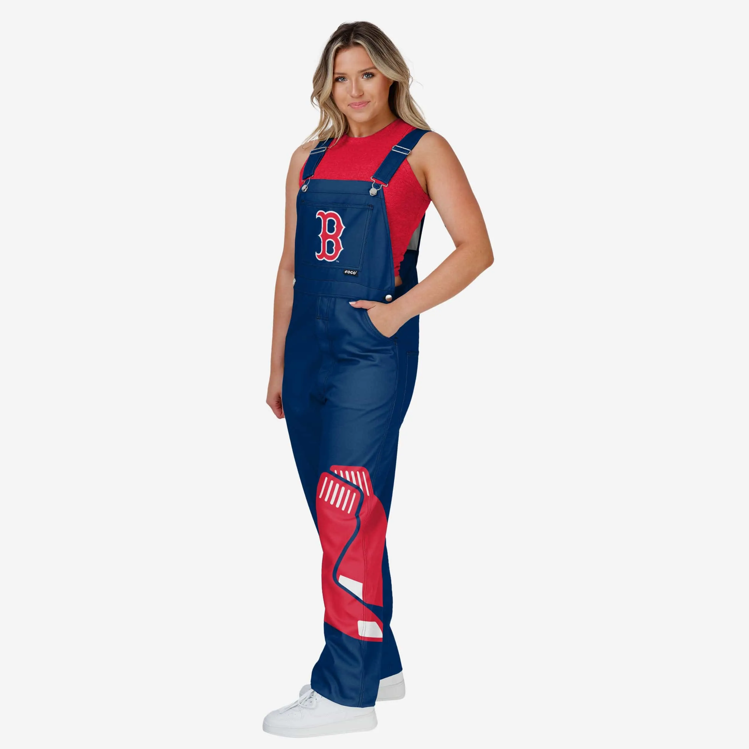 Boston Red Sox Womens Big Logo Bib Overalls