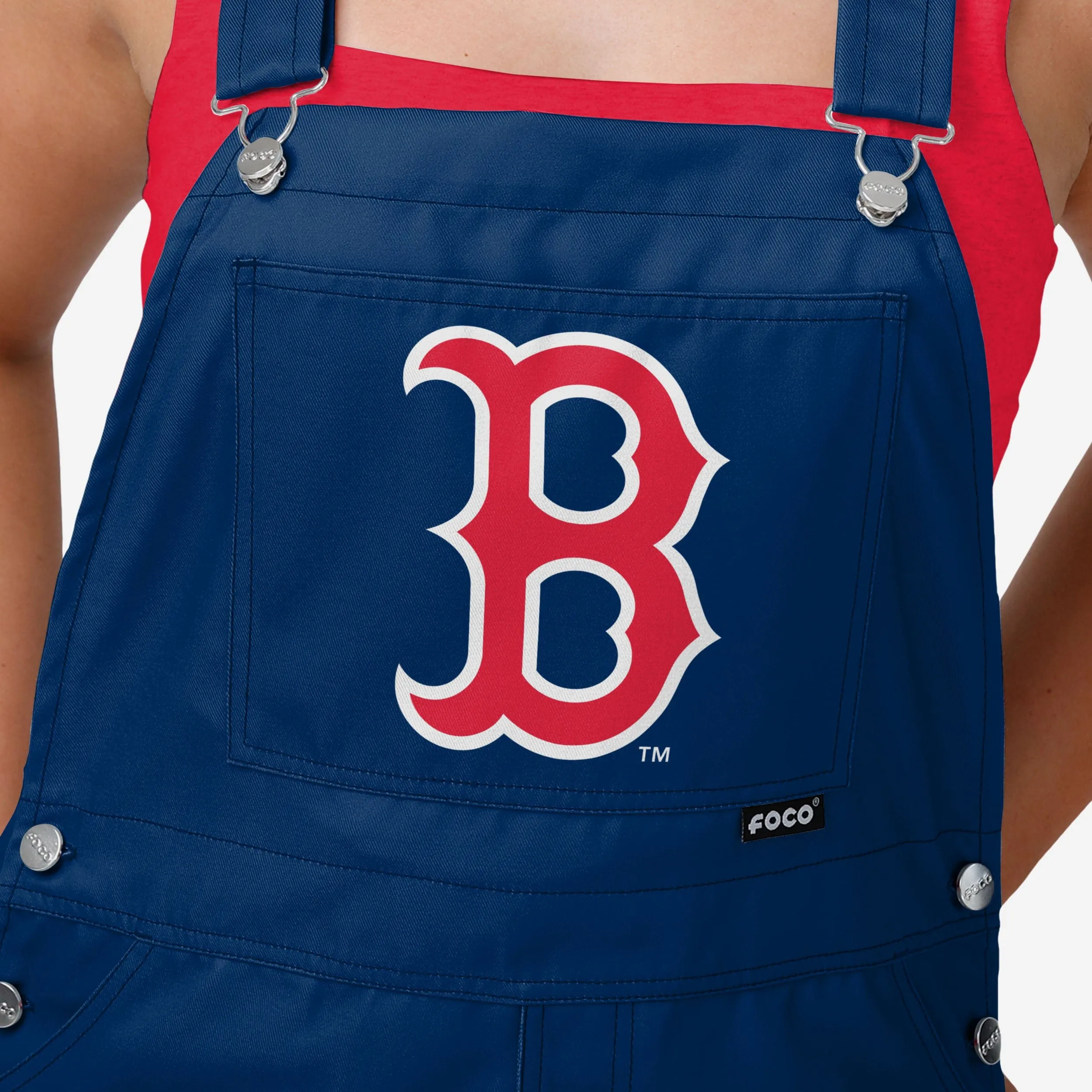 Boston Red Sox Womens Big Logo Bib Overalls