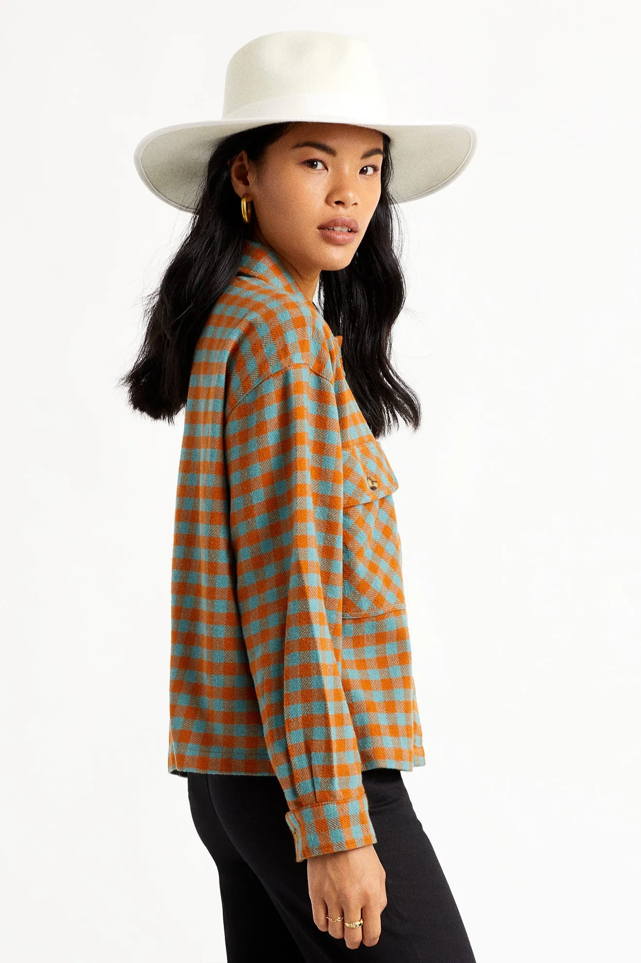 Bowery Women L/S Flannel - Ocean