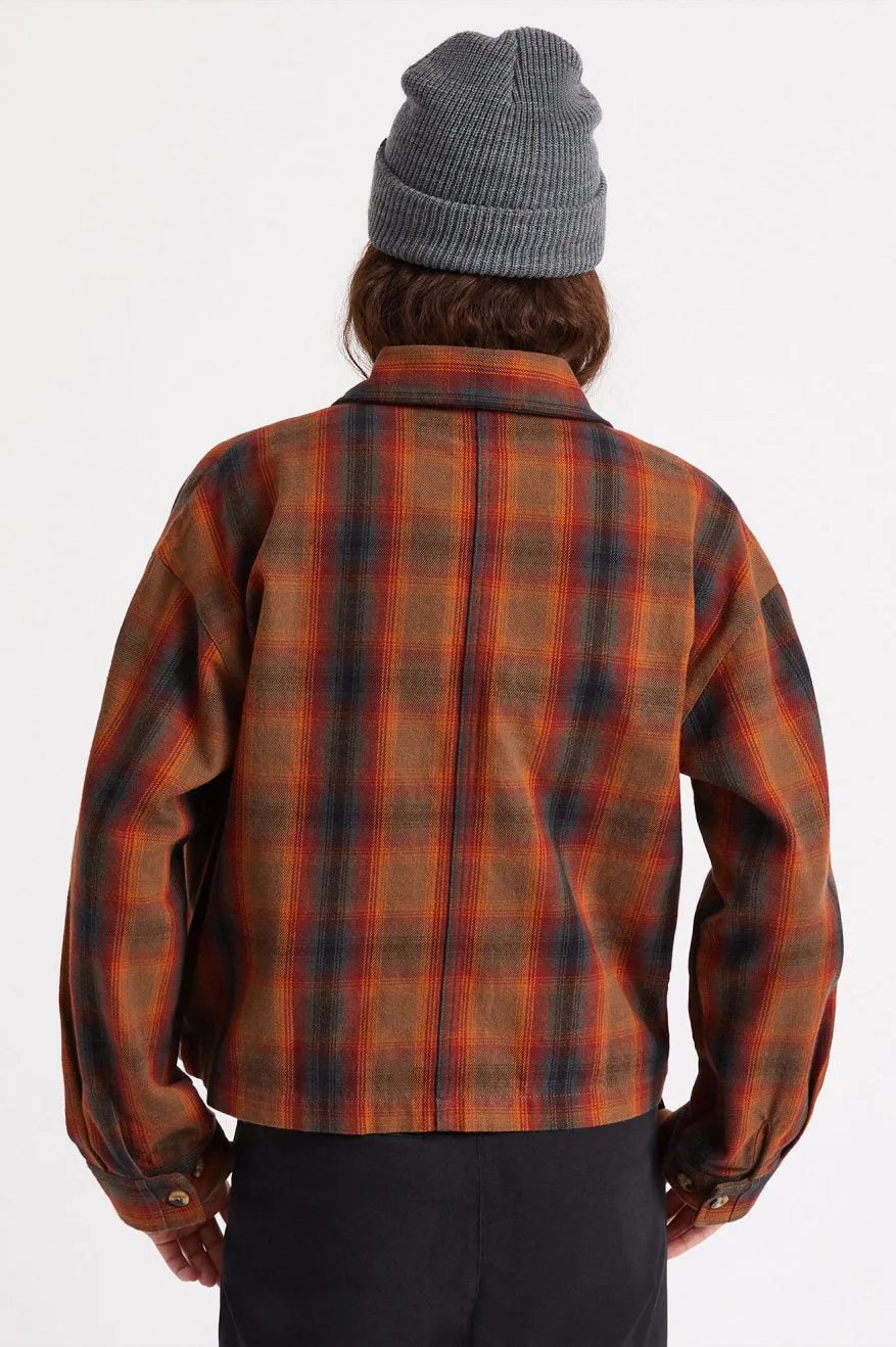 Bowery Women L/S Flannel - Washed Brown