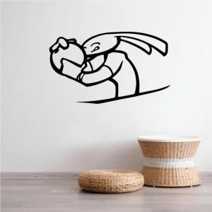 Bowling Bunny Holding Up Bowling Ball Decal