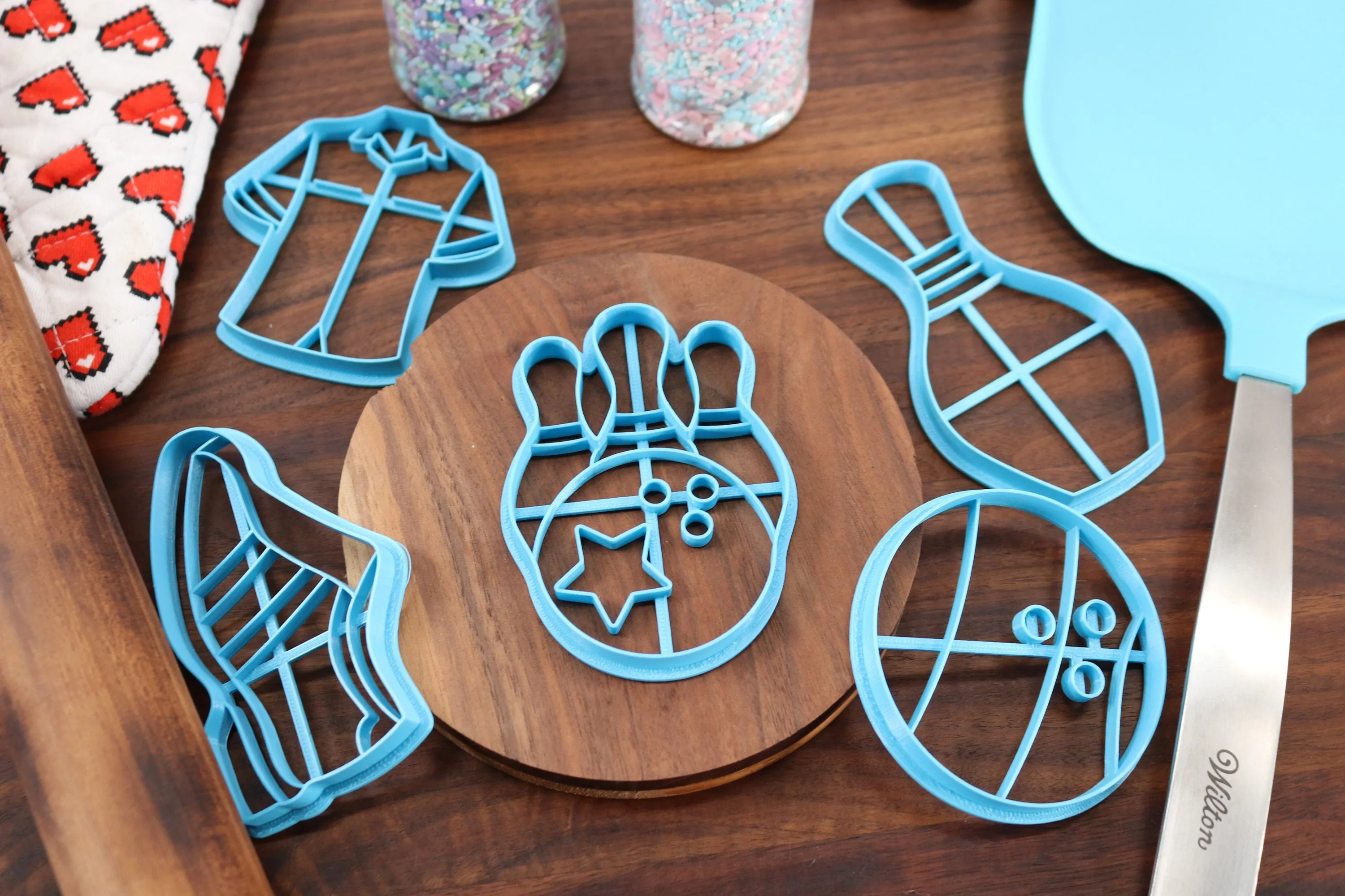Bowling Cookie Cutters - Bowling Ball, Bowling Pin, Bowling Shirt, Bowling Shoe