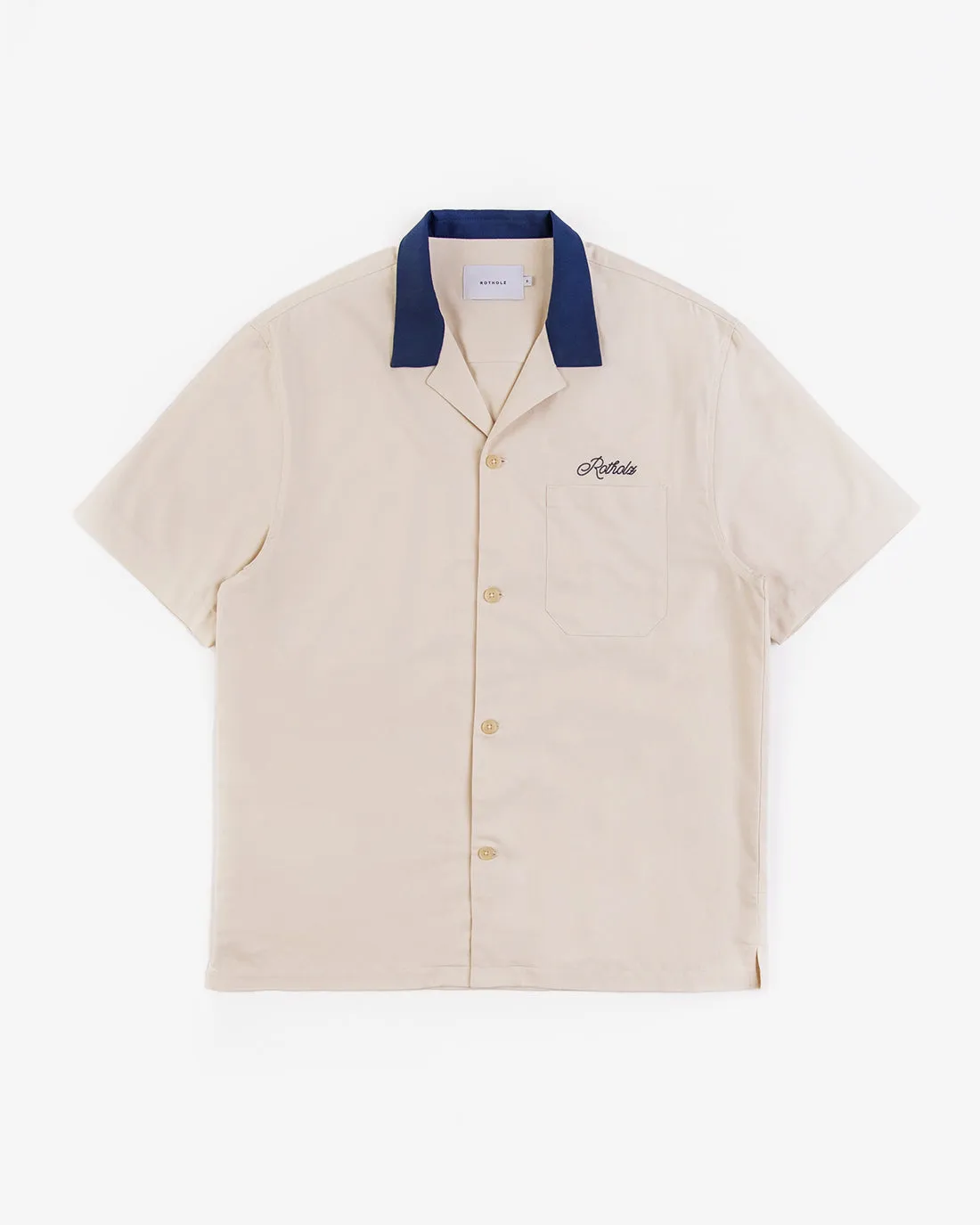 Bowling Hemd mit Kontrastkragen Off-White