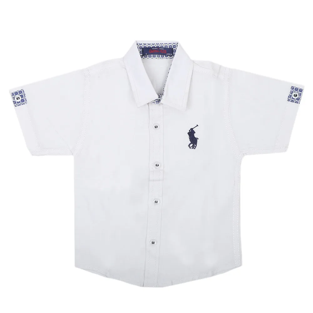 Boys Casual Half Sleeves Shirt - White