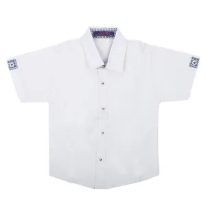 Boys Casual Half Sleeves Shirt - White