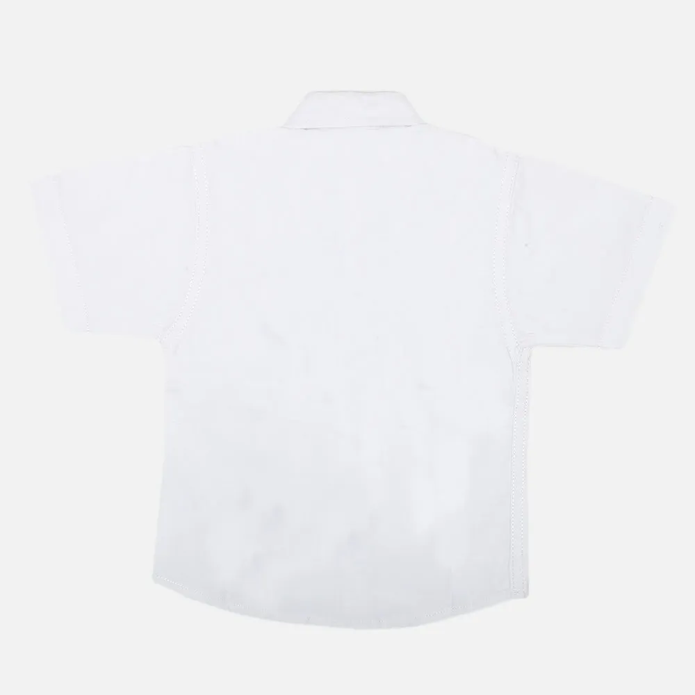 Boys Casual Half Sleeves Shirt - White