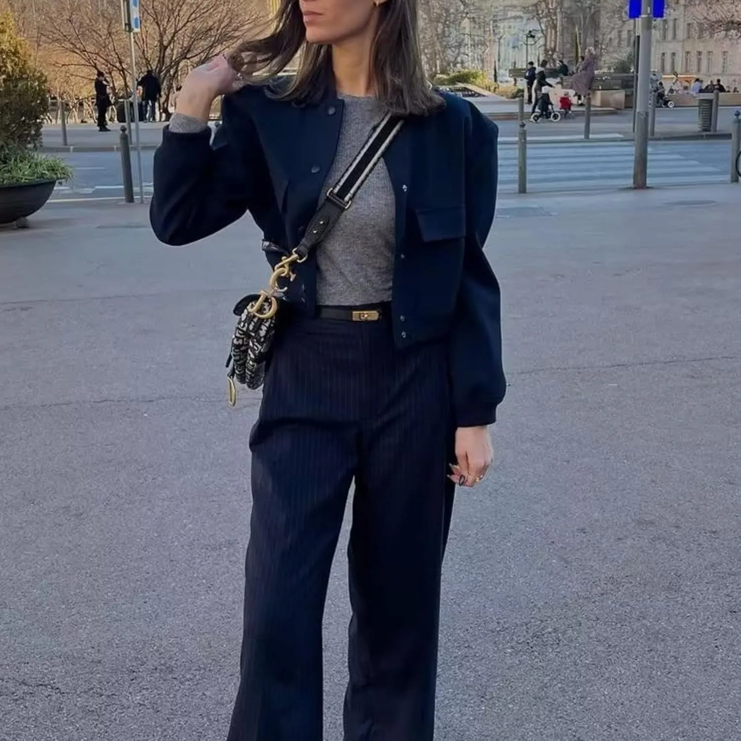 Bozanly Women's Stand Collar Button Down Cropped Shacket Jacket Solid Color Varsity Bomber Jackets 2025