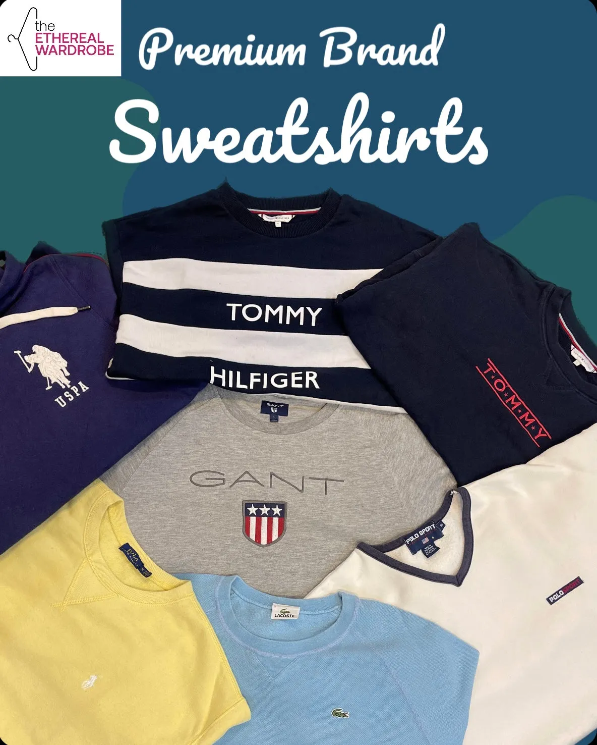 Branded Sweathsirts 10pcs S-XL Polo Ralph Lauren, Lacoste, Polo Sport, Tommy Hilfiger and other brands