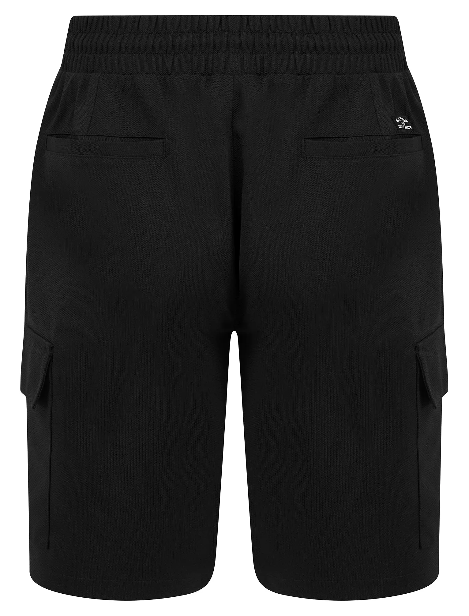 Brent Multi-Pocket Stretch Fabric Jogger Cargo Shorts in Jet Black - Tokyo Laundry