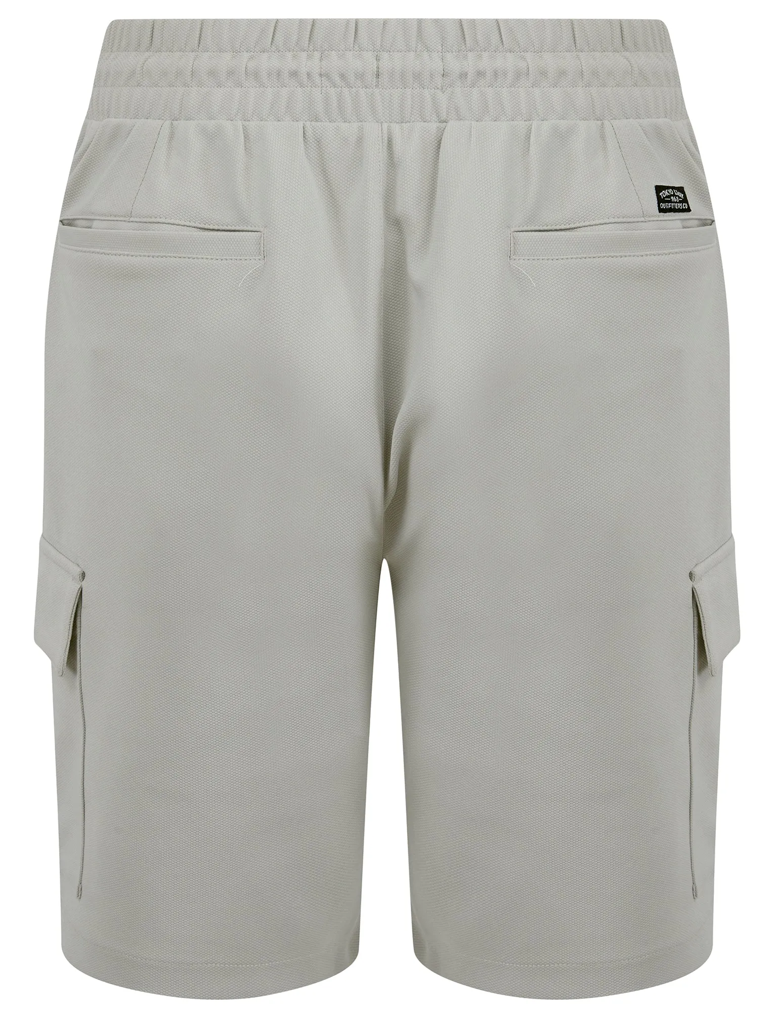 Brent Multi-Pocket Stretch Fabric Jogger Cargo Shorts in Pumice Grey - Tokyo Laundry