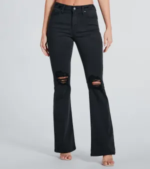 Bri High-Rise Destructed Flared Jeans by Windsor Denim
