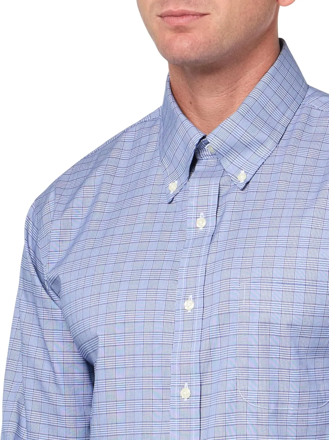 Brooks Brothers Men's Regular Fit Stretch Supima Cotton Non-Iron Pinpoint Oxford Button Down Collar Long Sleeve Polo