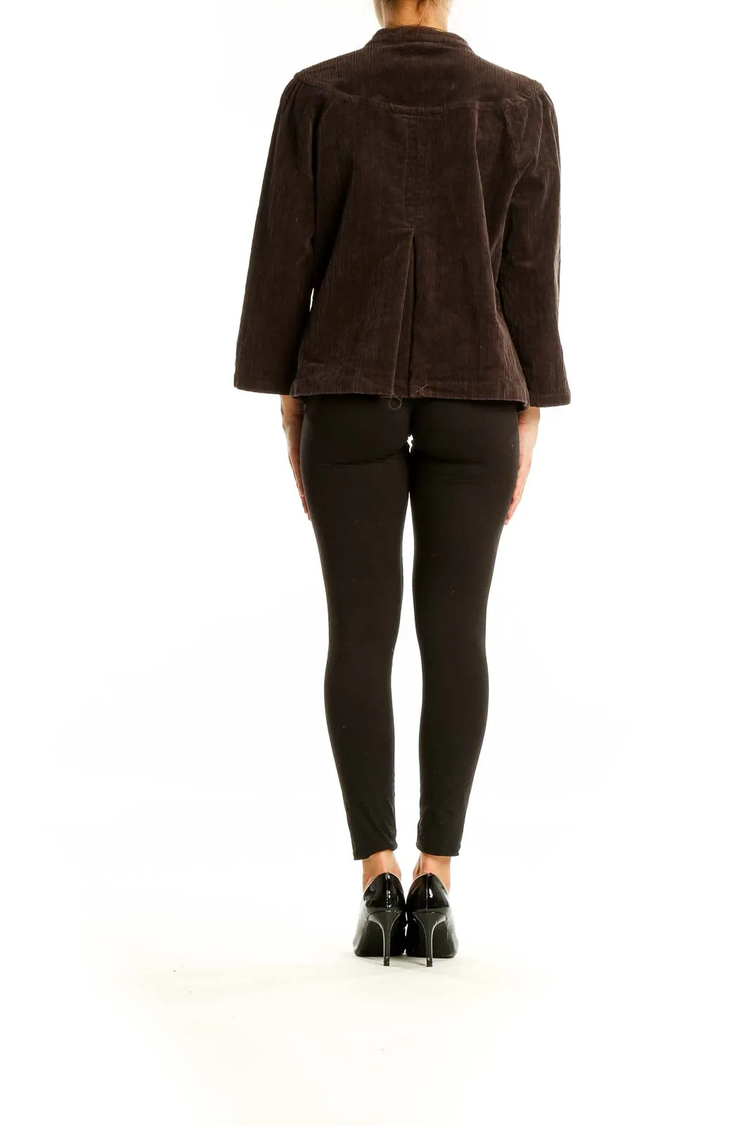 Brown Corduroy Button-Up Jacket