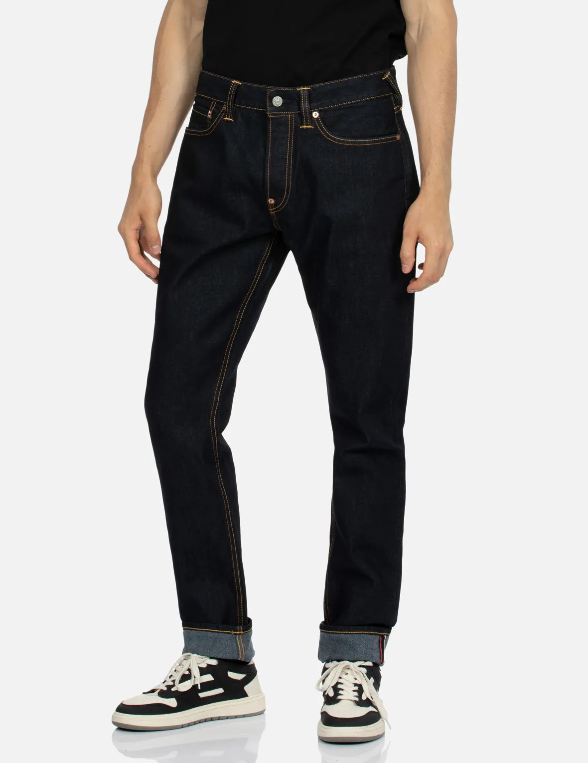 Brushstroke Seagull Print Carrot Fit Selvedge Denim Jeans #2017