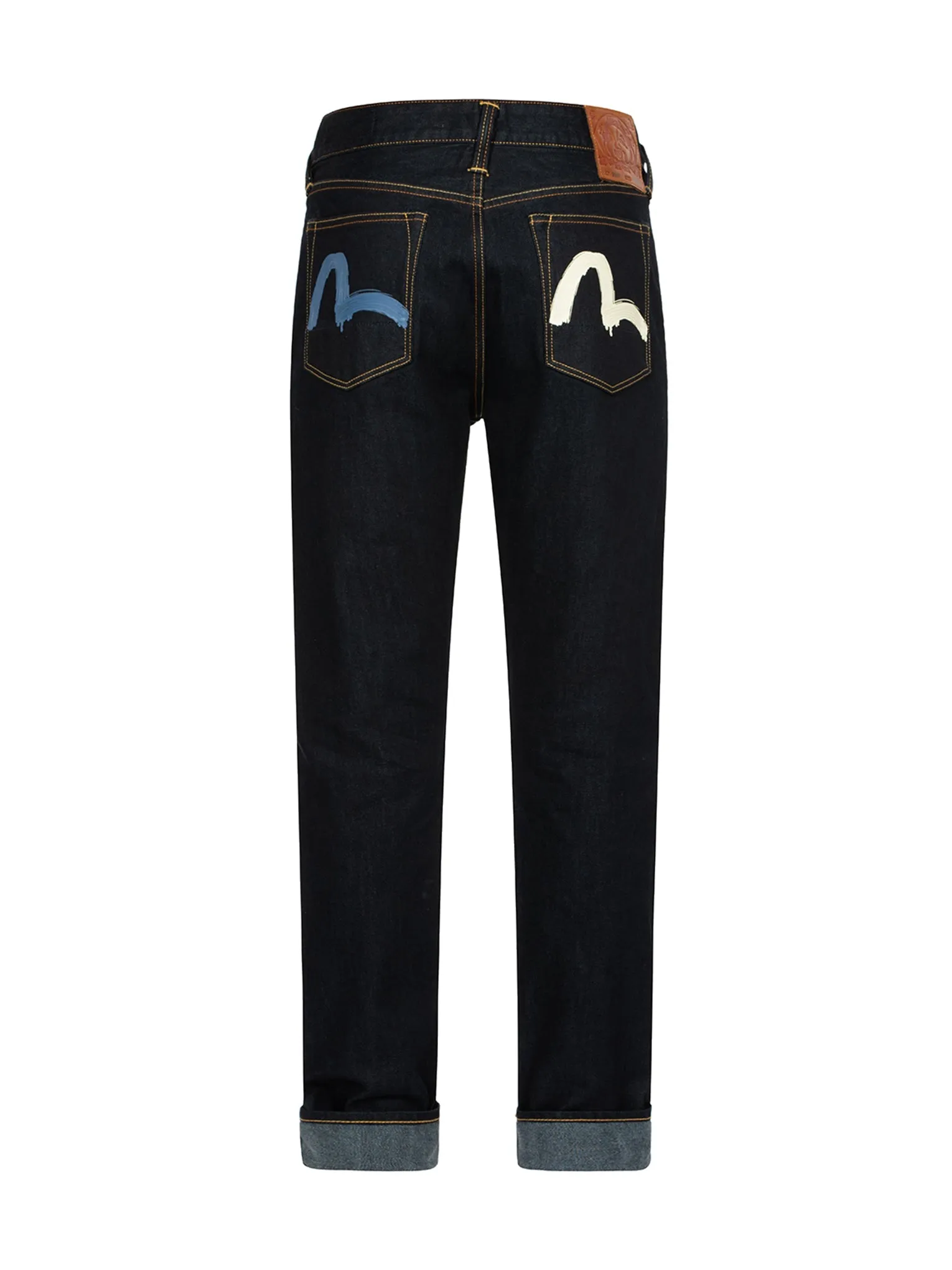 Brushstroke Seagull Print Carrot Fit Selvedge Denim Jeans #2017