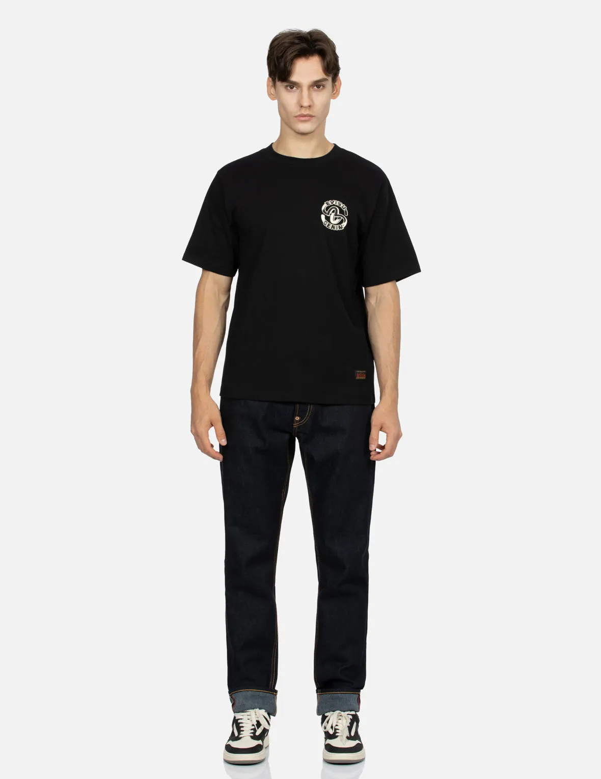 Brushstroke Seagull Print Carrot Fit Selvedge Denim Jeans #2017
