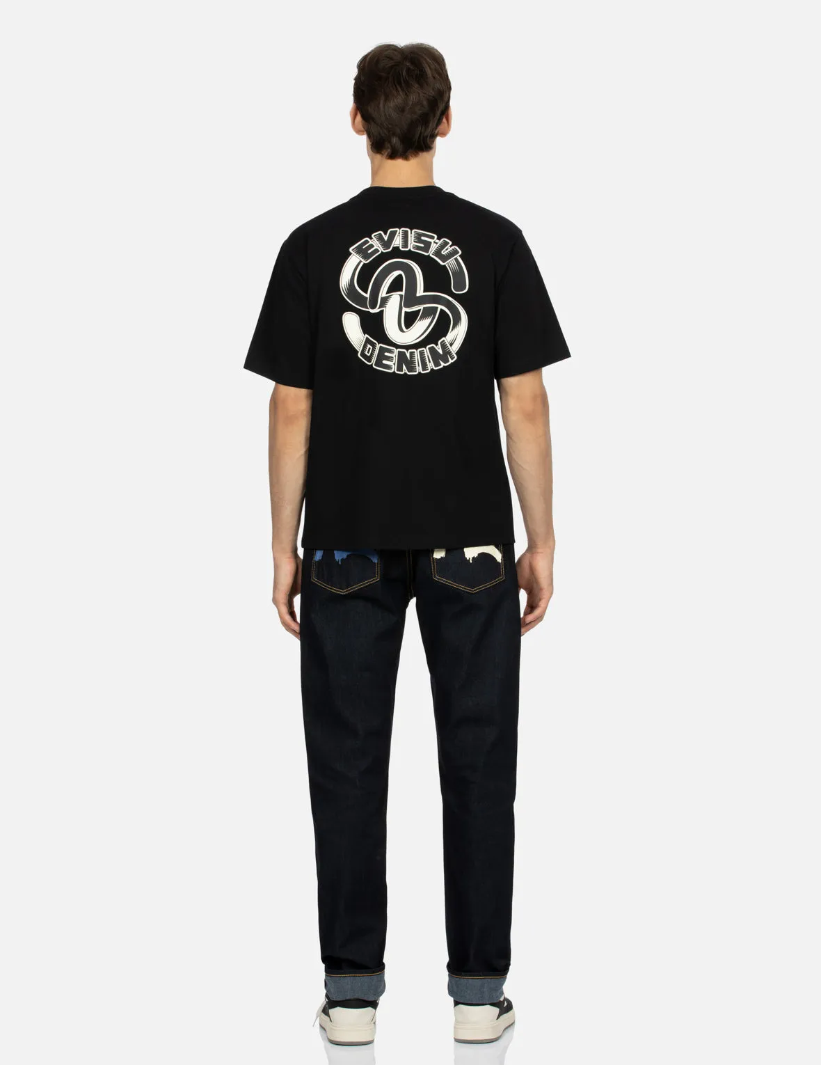Brushstroke Seagull Print Carrot Fit Selvedge Denim Jeans #2017