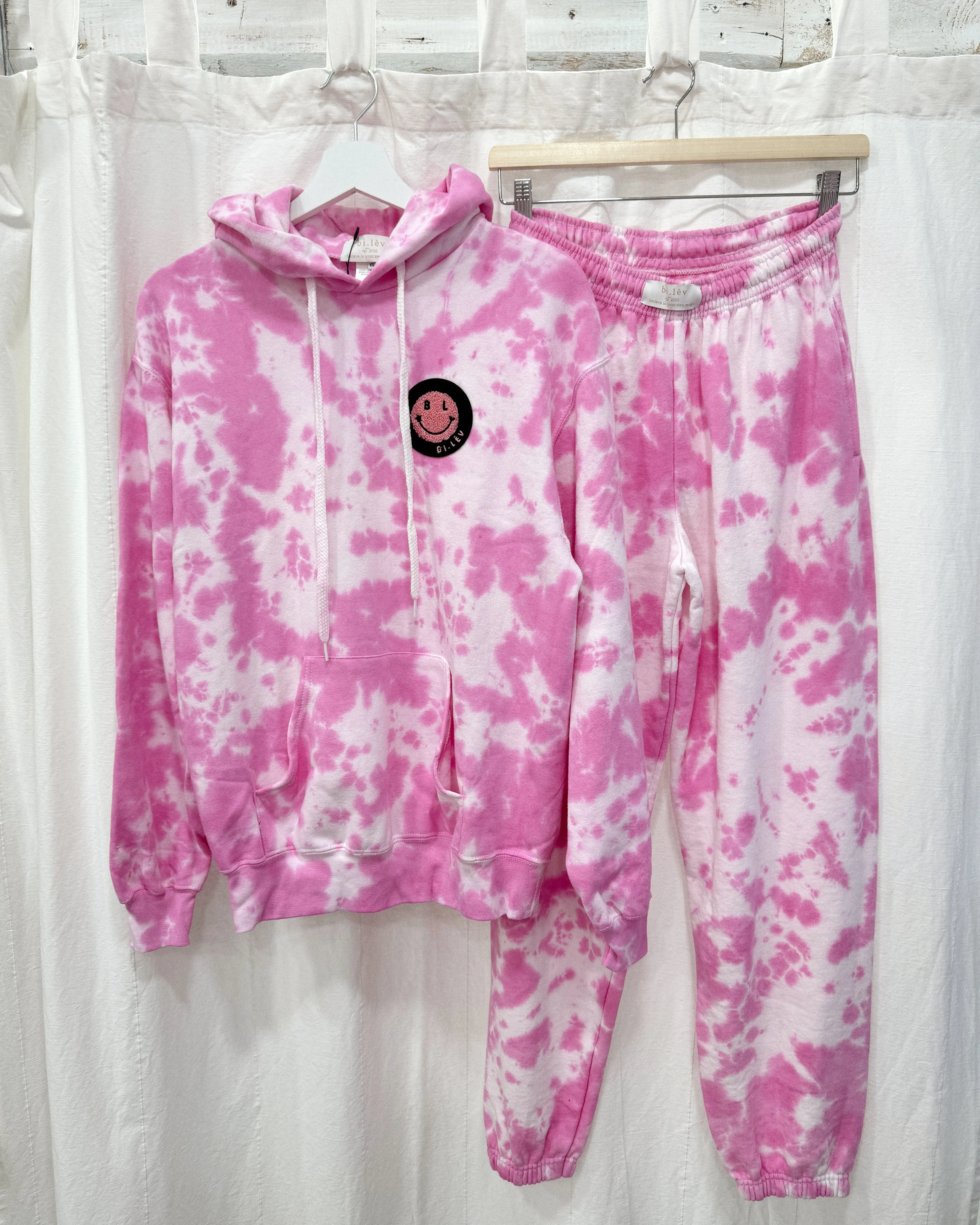 BUBBLE PINK tie-dye jogger pants