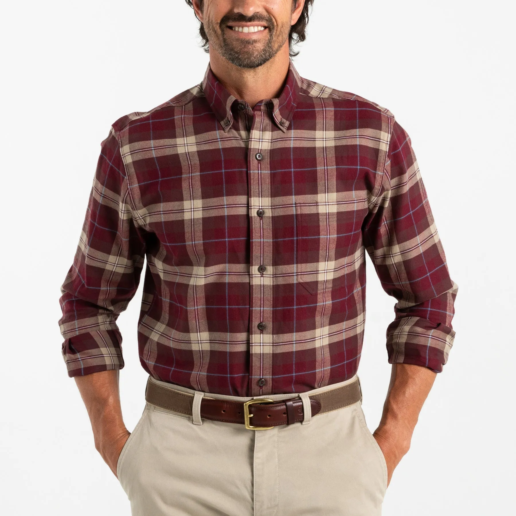 Buckner Plaid Cotton Flannel Sport Shirt