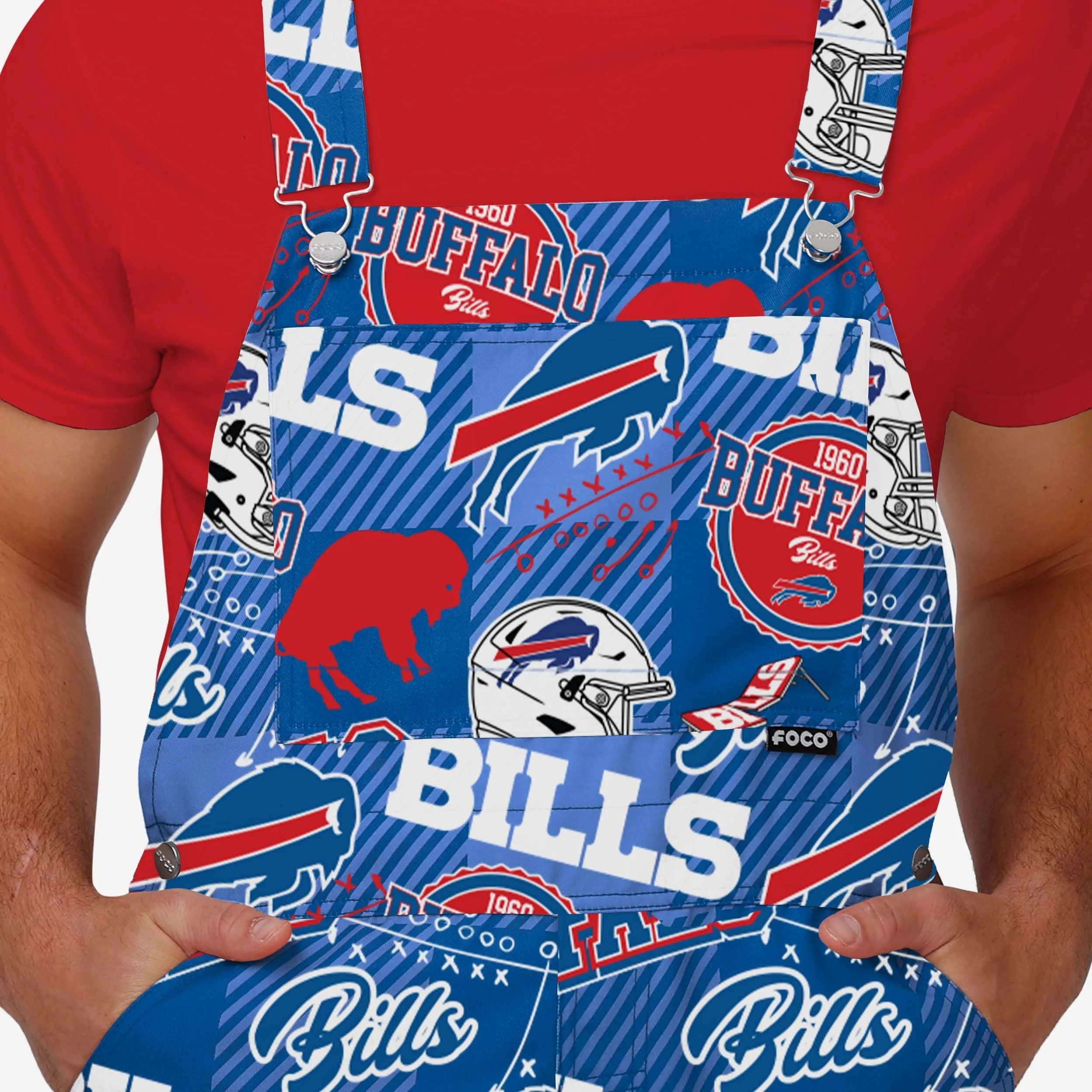 Buffalo Bills Mens Historic Print Bib Overalls