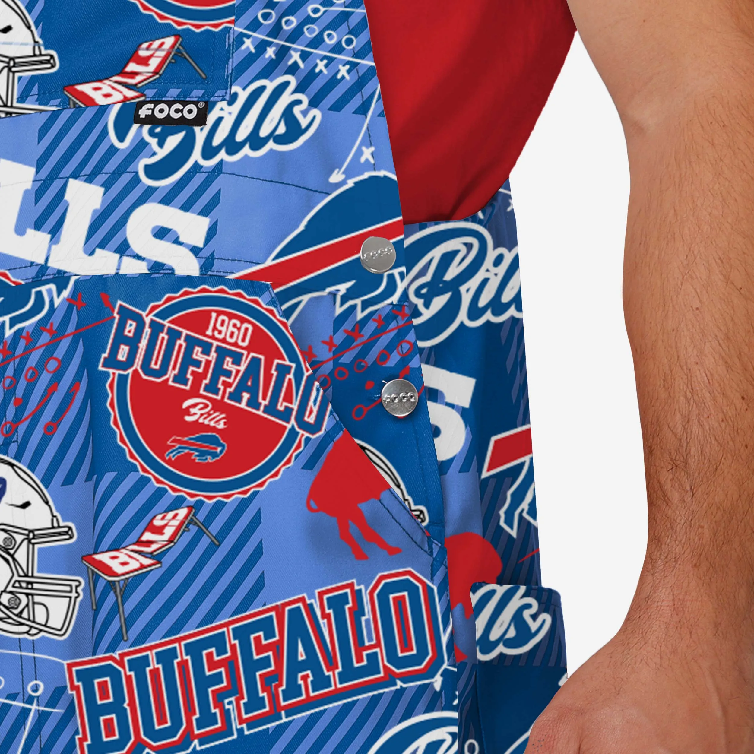 Buffalo Bills Mens Historic Print Bib Overalls