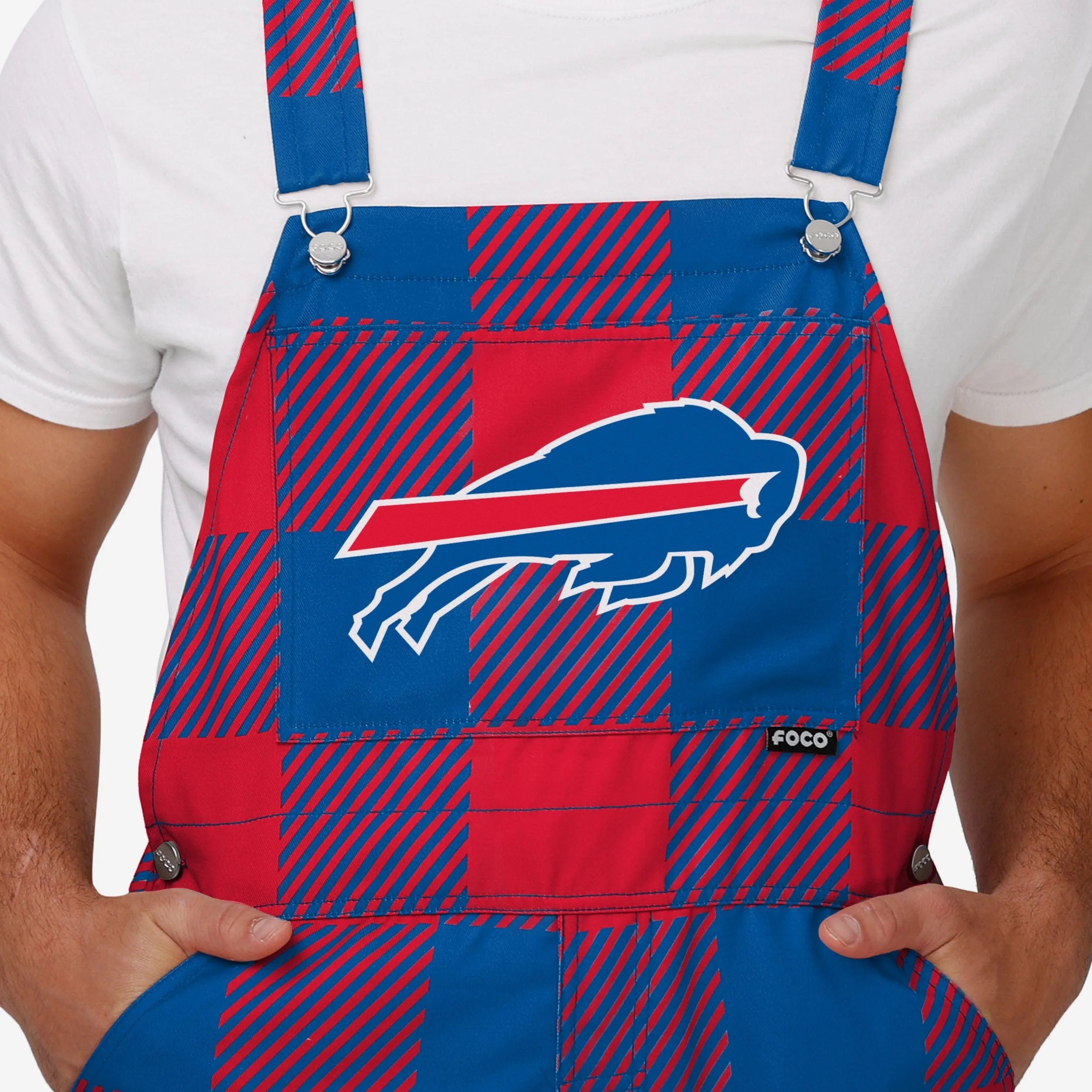 Buffalo Bills Mens Plaid Bib Overalls