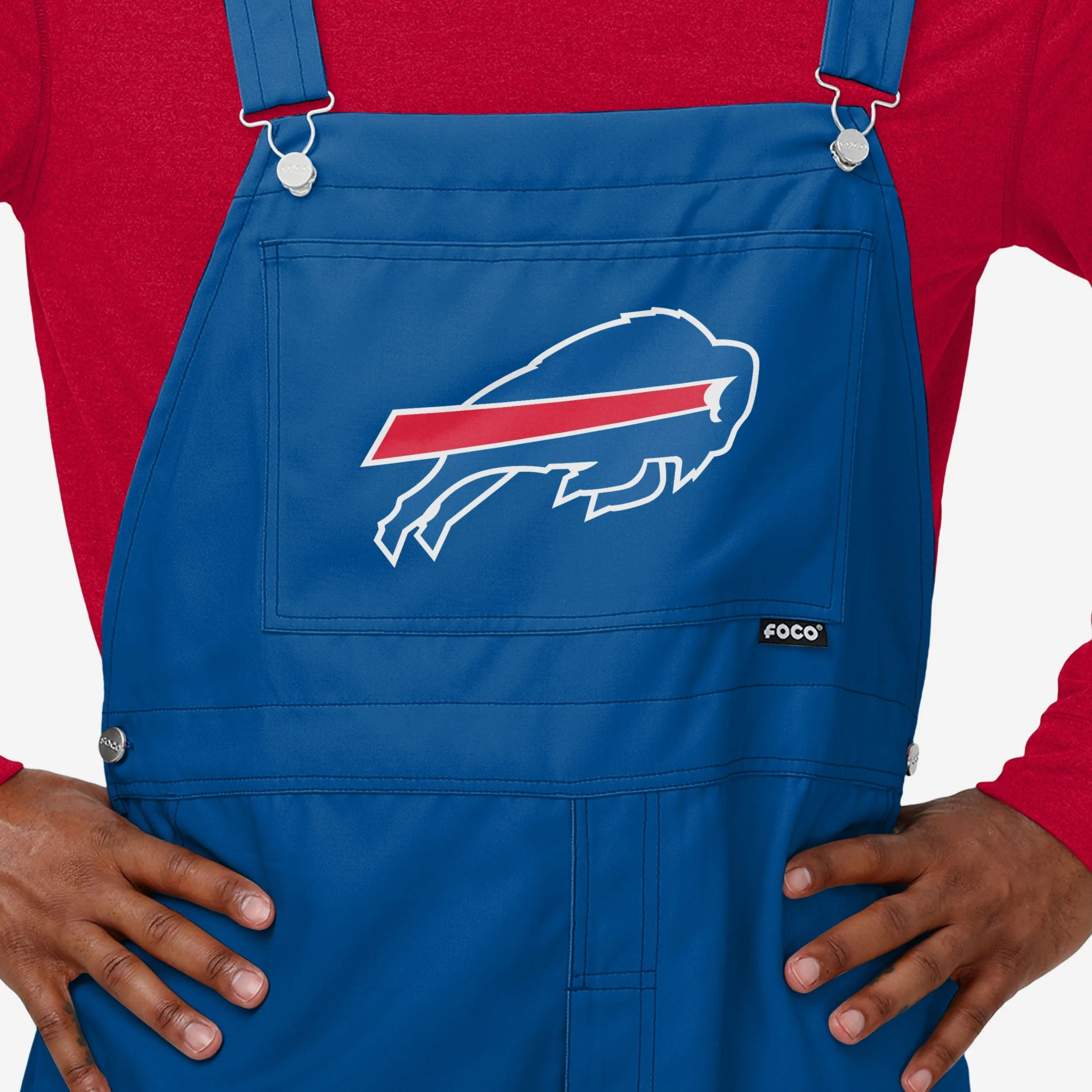 Buffalo Bills Mens Solid Wordmark Bib Overalls