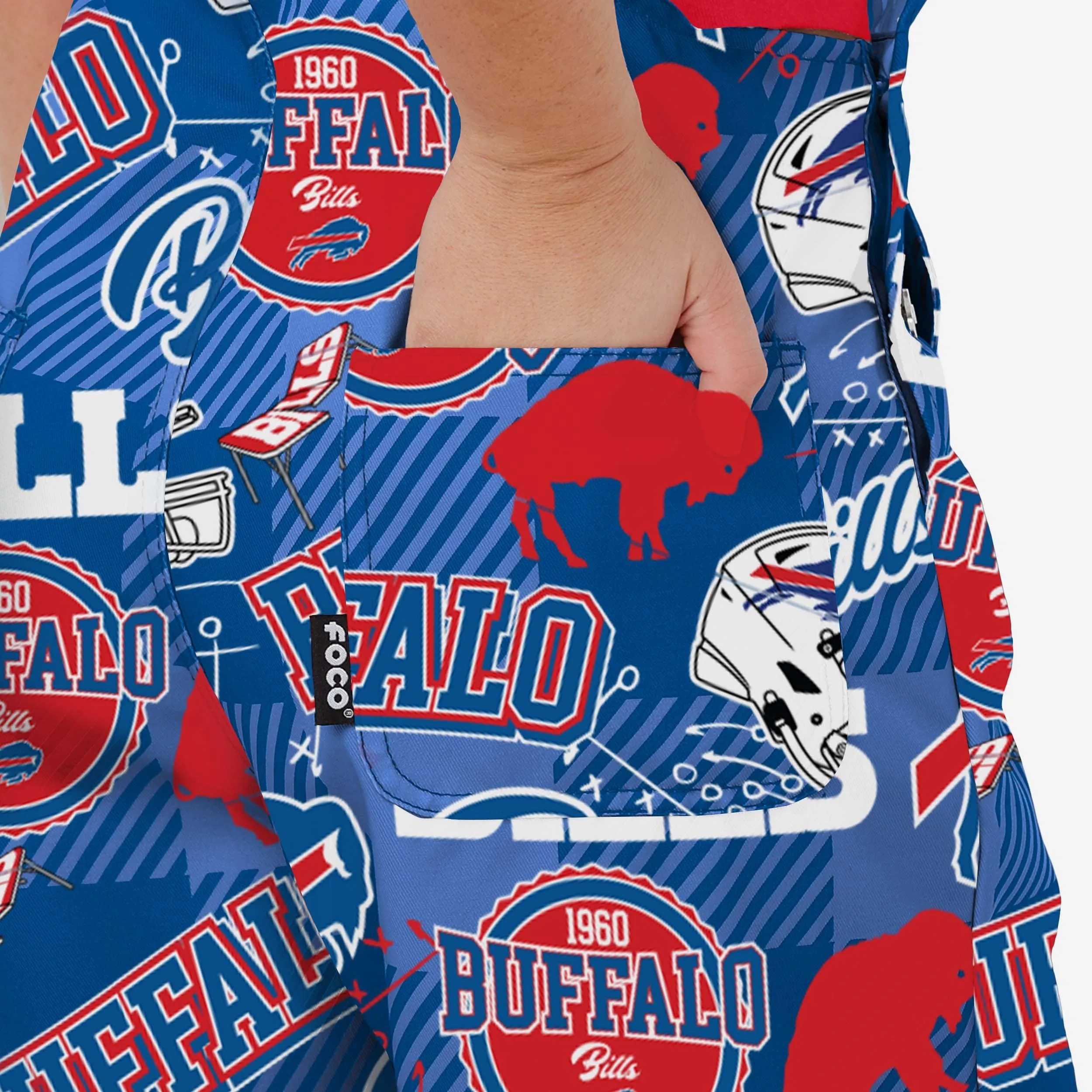 Buffalo Bills Womens Historic Print Bib Overalls