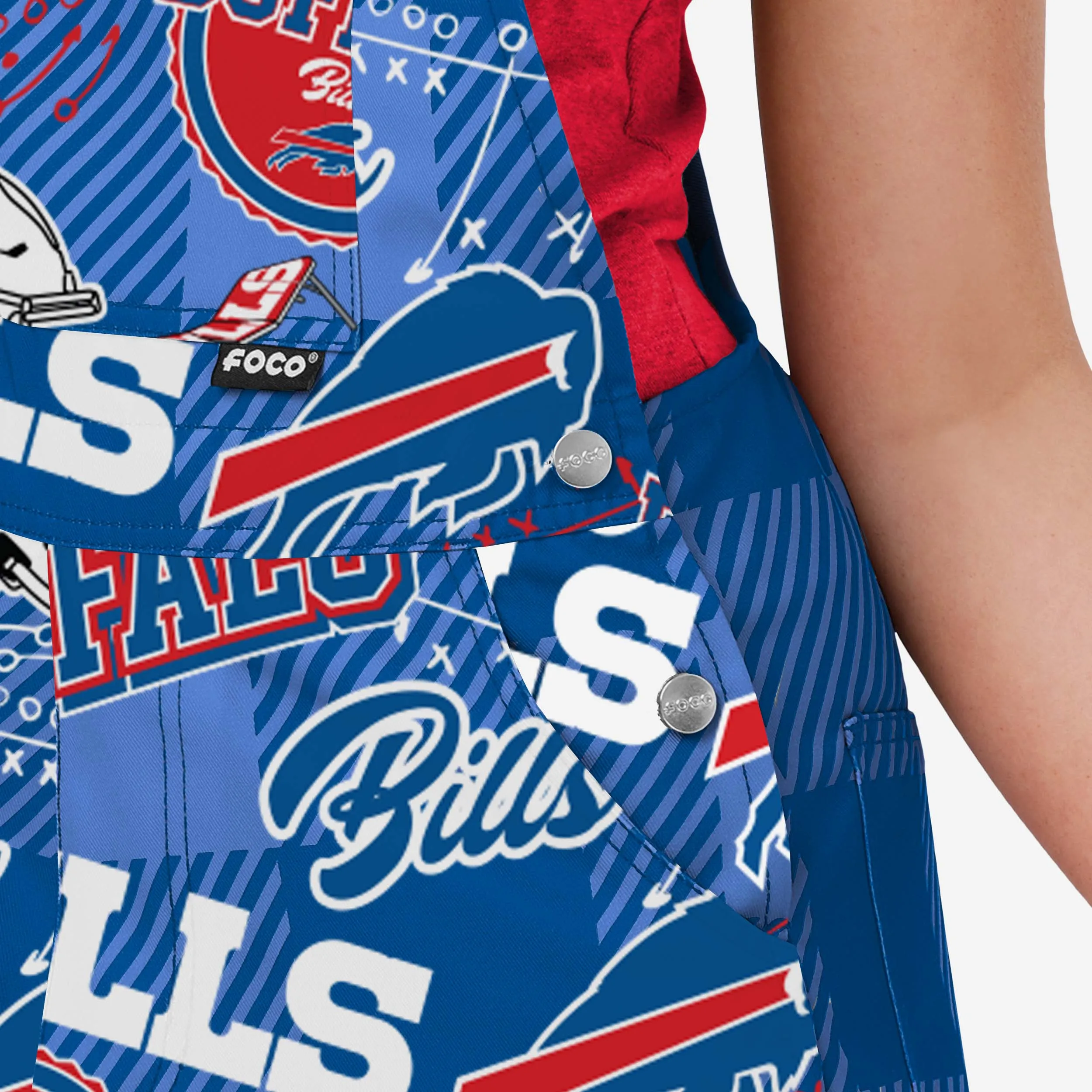Buffalo Bills Womens Historic Print Bib Overalls