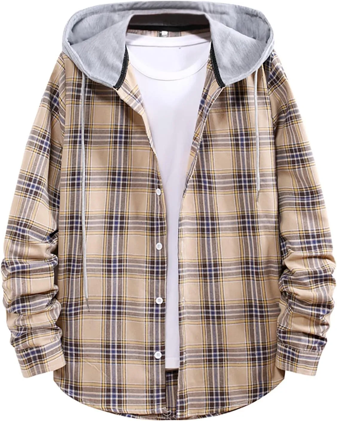 Buffalo Plaid Flannel Shirts Mens Button Down Long Sleeve Cotton Lumberjack Coats Western Cowboy Chequered Shirts