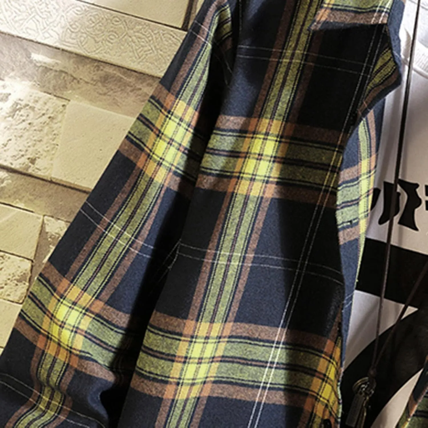 Buffalo Plaid Flannel Shirts Mens Button Down Long Sleeve Cotton Lumberjack Coats Western Cowboy Chequered Shirts