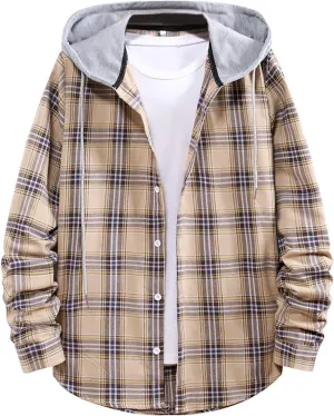 Buffalo Plaid Flannel Shirts Mens Button Down Long Sleeve Cotton Lumberjack Coats Western Cowboy Chequered Shirts