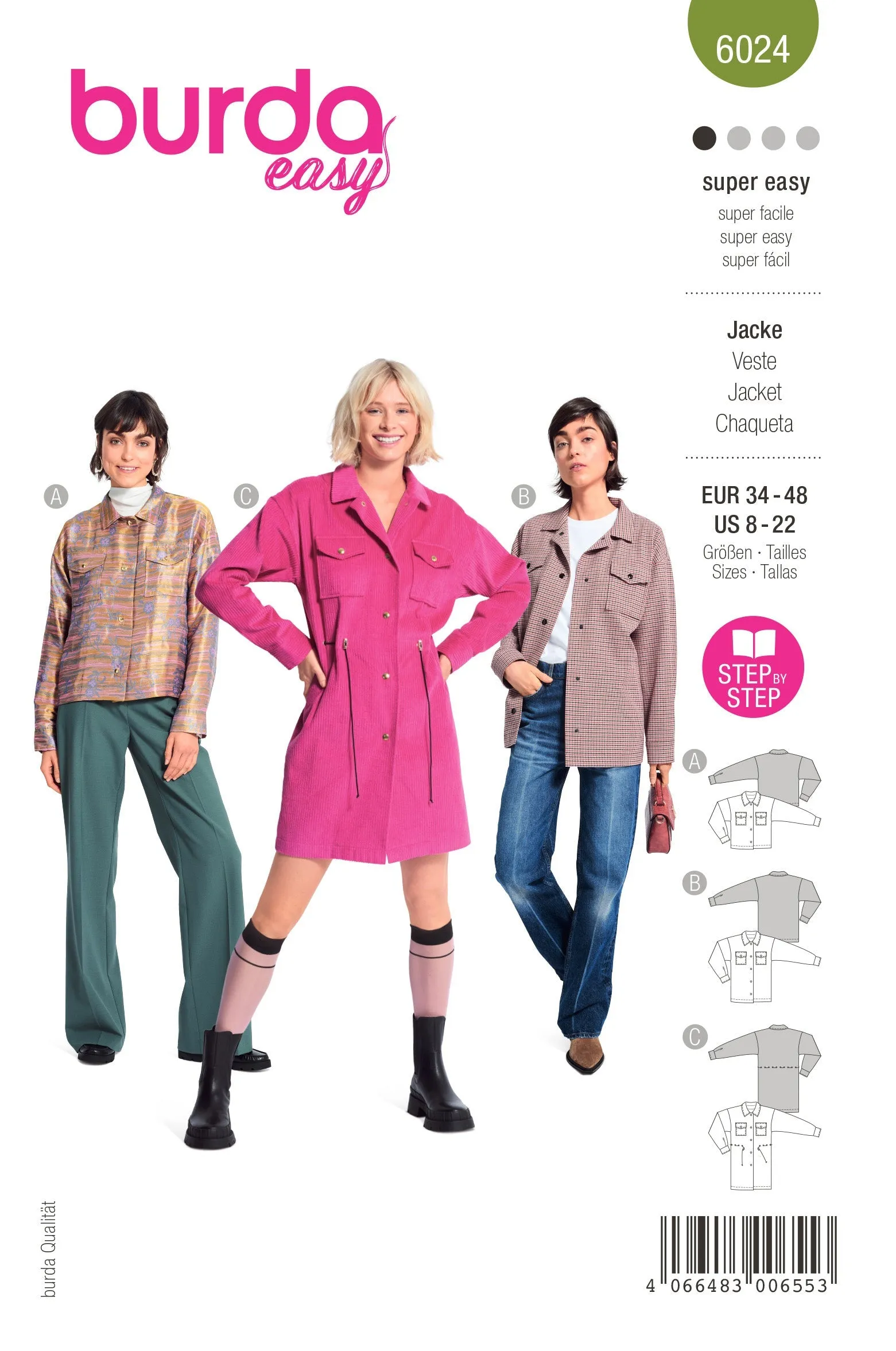 Burda Style Pattern 6024 EASY Jacket