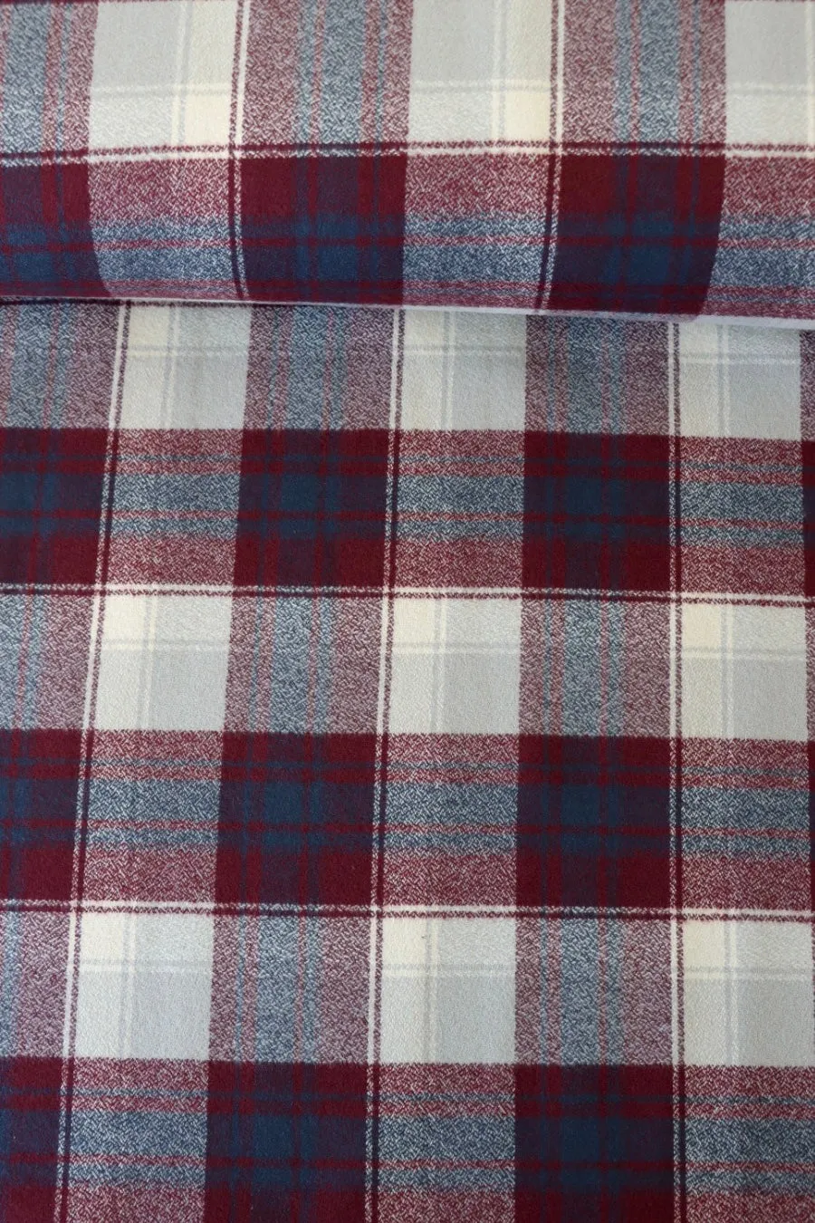 Burgundy/Navy/Ivory Plaid | Mammoth Flannel | Robert Kaufman