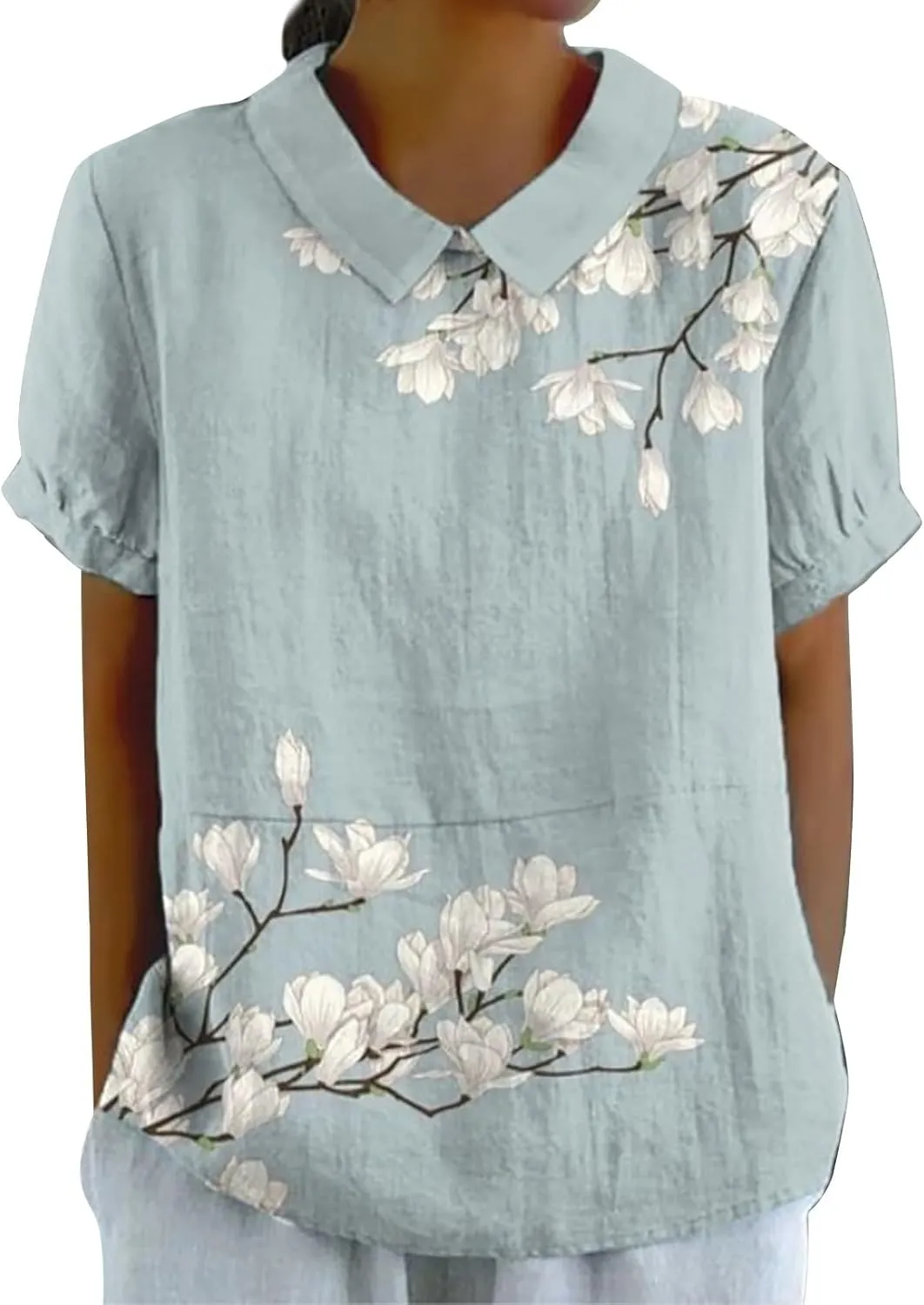 Button Down Shirts for Women Sleeve Button Down Up Shirt Casual Collared V Neck Tops Shirts Cotton Shirts for Women