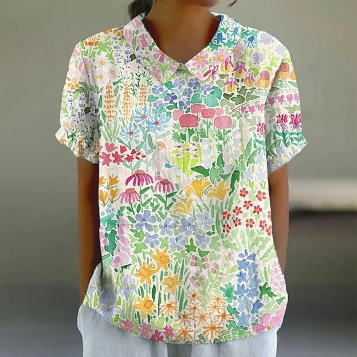 Button Down Shirts for Women Sleeve Button Down Up Shirt Casual Collared V Neck Tops Shirts Cotton Shirts for Women