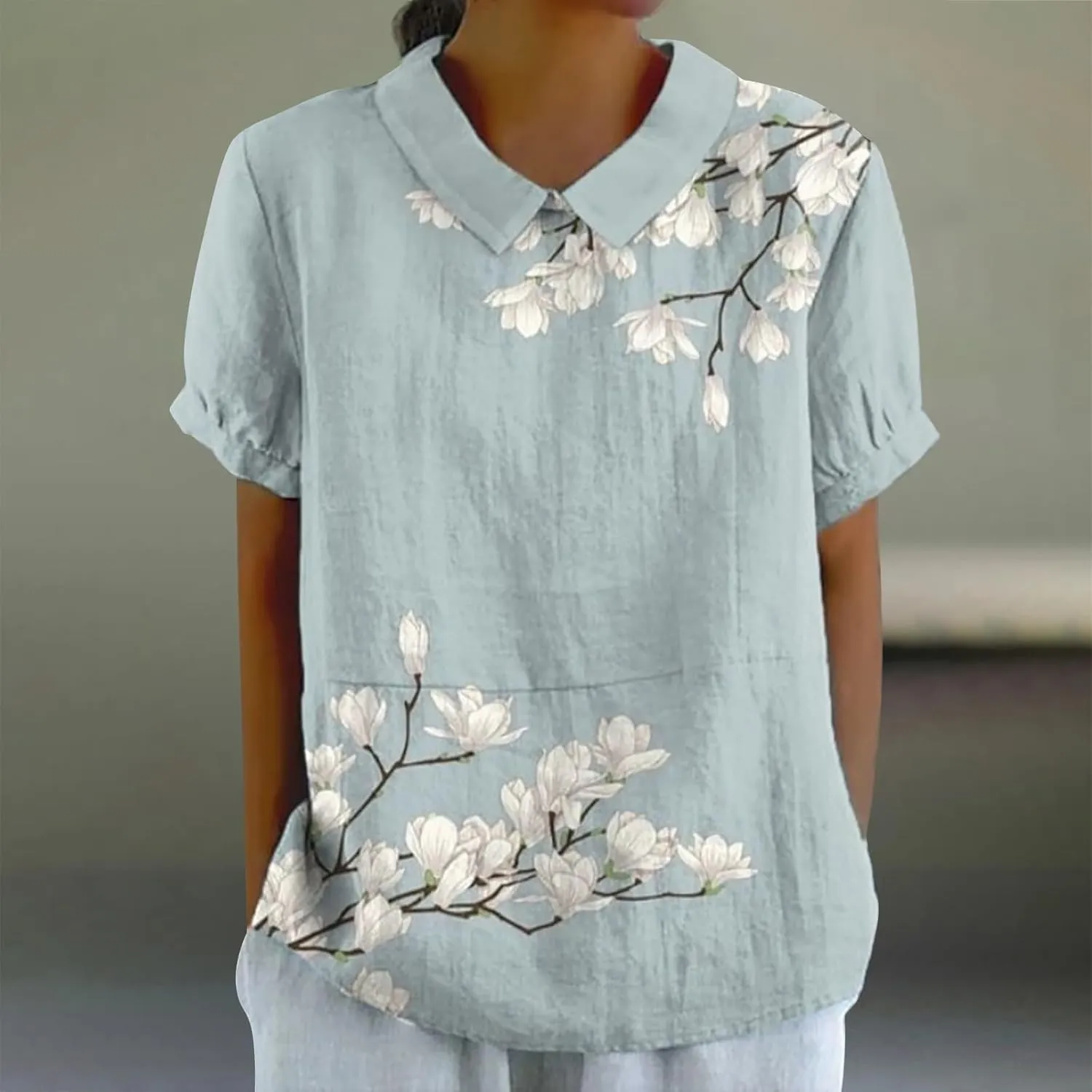 Button Down Shirts for Women Sleeve Button Down Up Shirt Casual Collared V Neck Tops Shirts Cotton Shirts for Women